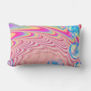 MACRAME'- Colorful Abstract Image of Fractal Art - Lumbar Pillow