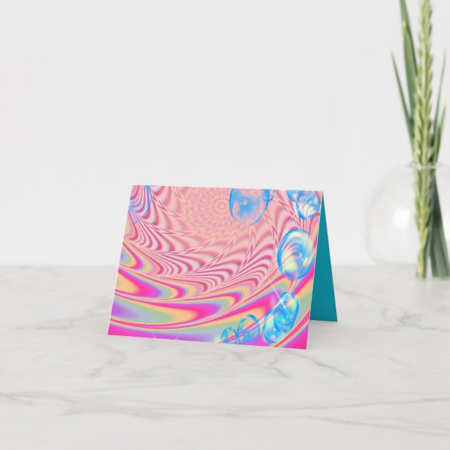 MACRAME'- Colourful Abstract Image of Fractal Art  Card (Front)