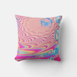 MACRAME'- Colourful Abstract Image of Fractal Art  Throw Pillow