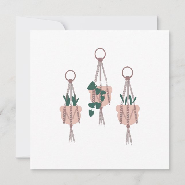 Macrame Plant Hanger Planter Pots Illustration (Front)