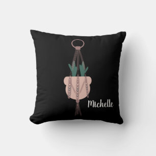 Macrame Plant Hanger Planter Pots Trailing Cactus Throw Pillow