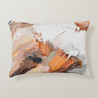 Macro. Abstract art. Expressive embossed pasty oil Accent Pillow