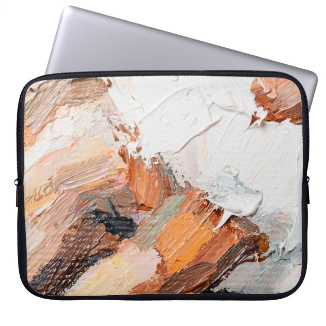 Macro. Abstract art. Expressive embossed pasty oil Laptop Sleeve (Front)