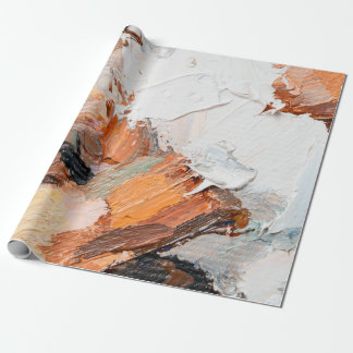 Macro. Abstract art. Expressive embossed pasty oil Wrapping Paper