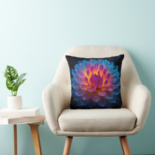 Macro Aurora Bloom Throw Pillow