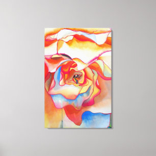 Macro begonia Fred Martin watercolour painting Canvas Print