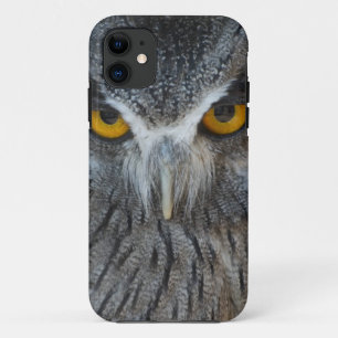 Macro Black and White Scops Owl iPhone 11 Case