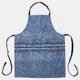 Macro Blue Denim, Close-Up Texture. Apron