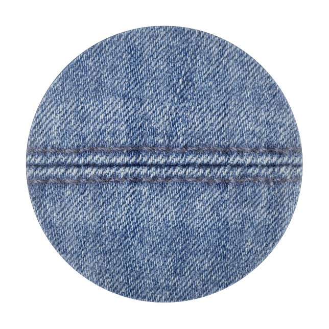 Macro Blue Denim, Close-Up Texture. Cutting Board (Front)