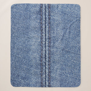 Macro Blue Denim, Close-Up Texture. Sherpa Blanket