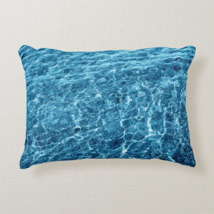 Macro Bubbling Blue Sea Photo Accent Pillow