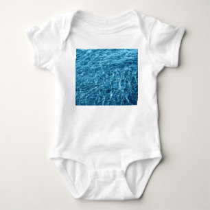 Macro Bubbling Blue Sea Photo Baby Bodysuit