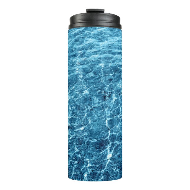 Macro Bubbling Blue Sea Photo Thermal Tumbler (Front)
