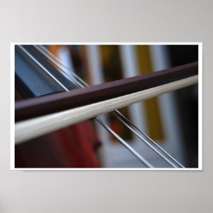 Macro Cello Strings and Bow Poster