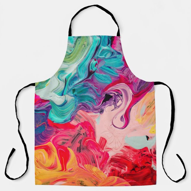 macro close up of different colour oil paint. colo apron (Front)