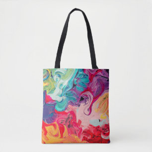 macro close up of different colour oil paint. colo tote bag