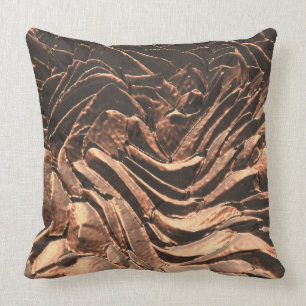 Macro Copper Abstract Throw Pillow