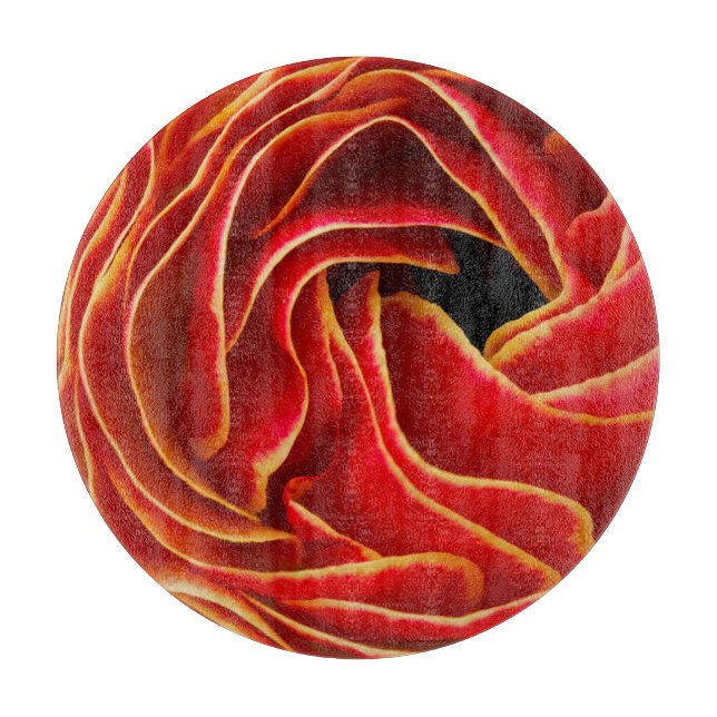Macro flower abstract at Flower Fields Cutting Board (Front)