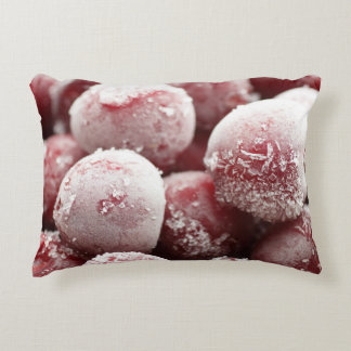 Macro frozen berries, closeup texture. accent pillow
