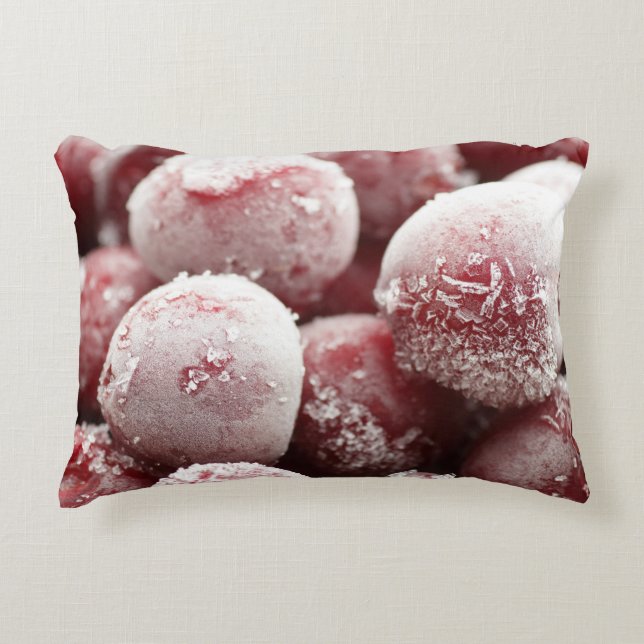 Macro frozen berries, closeup texture. accent pillow (Front)