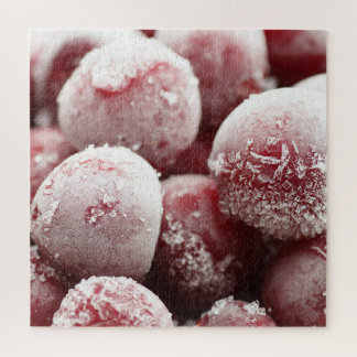 Macro frozen berries, closeup texture. jigsaw puzzle