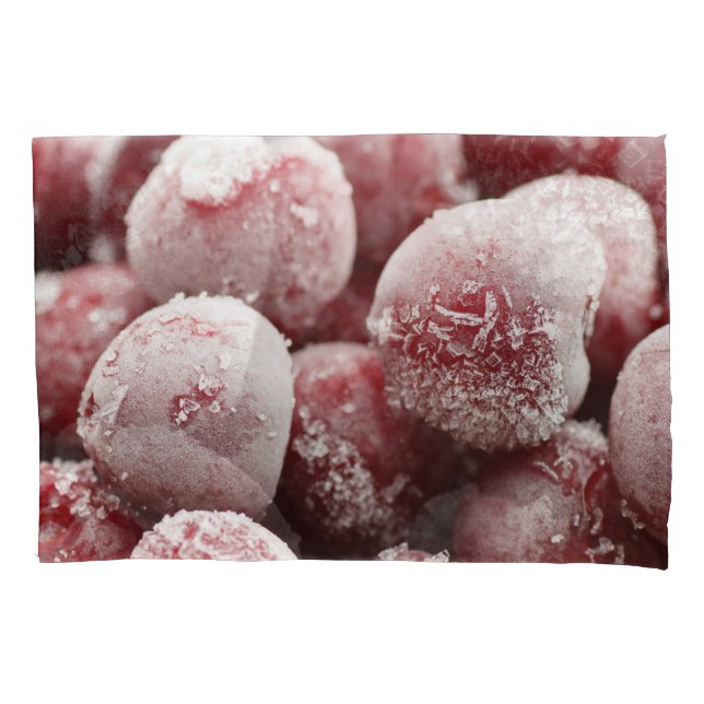 Macro frozen berries, closeup texture. pillowcase (Front)