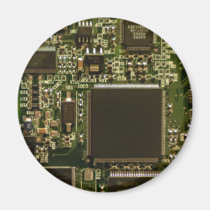 Macro Green Circuit Board PCB Photo Magnet
