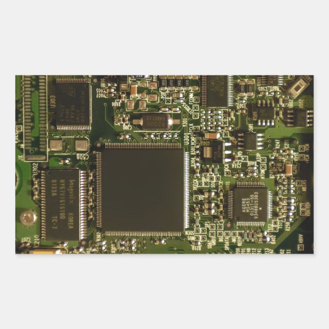 Macro Green Circuit Board | PCB Photo Sticker (Front)