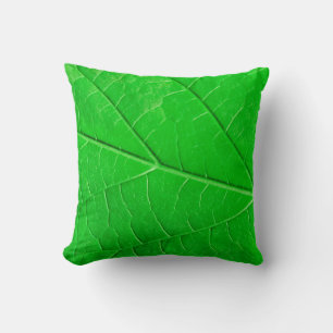 Macro green leaf ecology plant background throw pillow