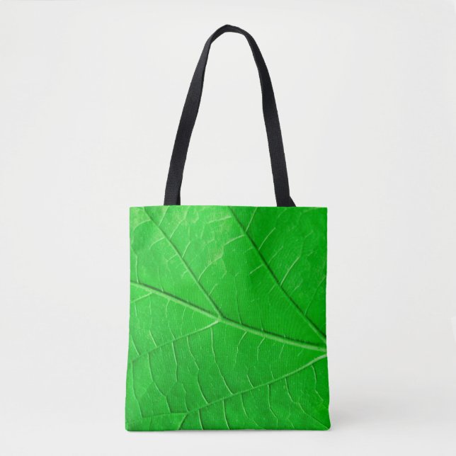 Macro green leaf ecology plant background tote bag (Front)