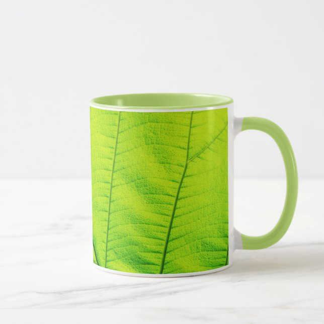 Macro Green Leaf Mug (Right)