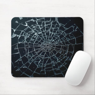 Macro of Shattered Tempered Glass Mouse Pad