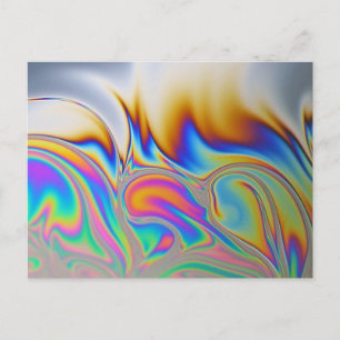 Macro photo of a soap bubble postcard