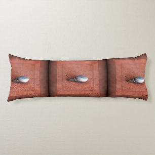 Macro Photograph of Snail on Terracotta Body Pillow