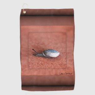 Macro Photograph of Snail on Terracotta Golf Towel