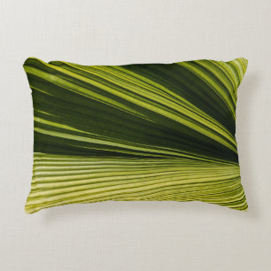 Macro photography of green leaf accent pillow
