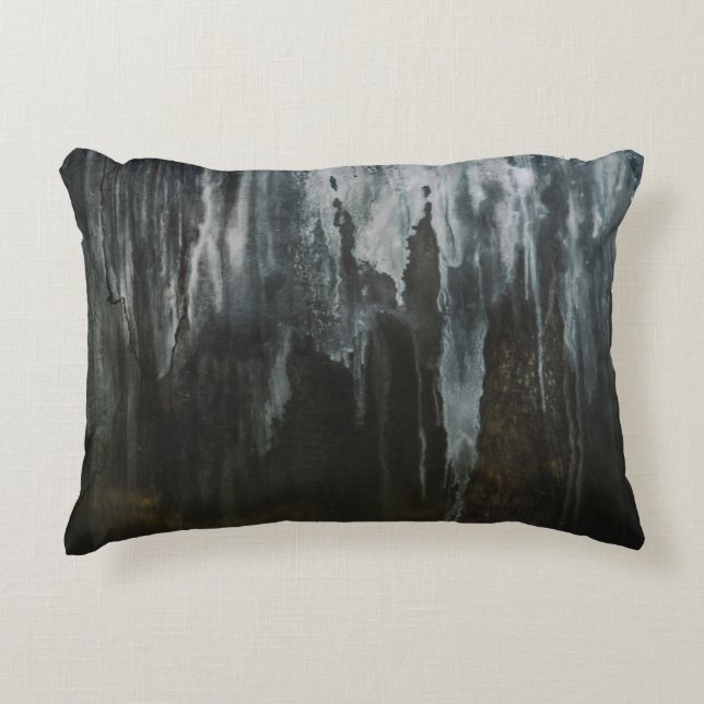 Macro photography of ice formation accent pillow (Front)