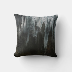 Macro photography of ice formation throw pillow