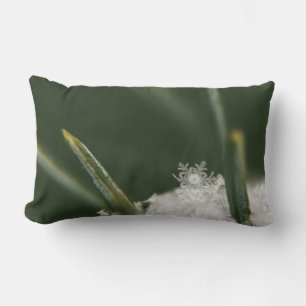 Macro-photography of now crystals lumbar pillow