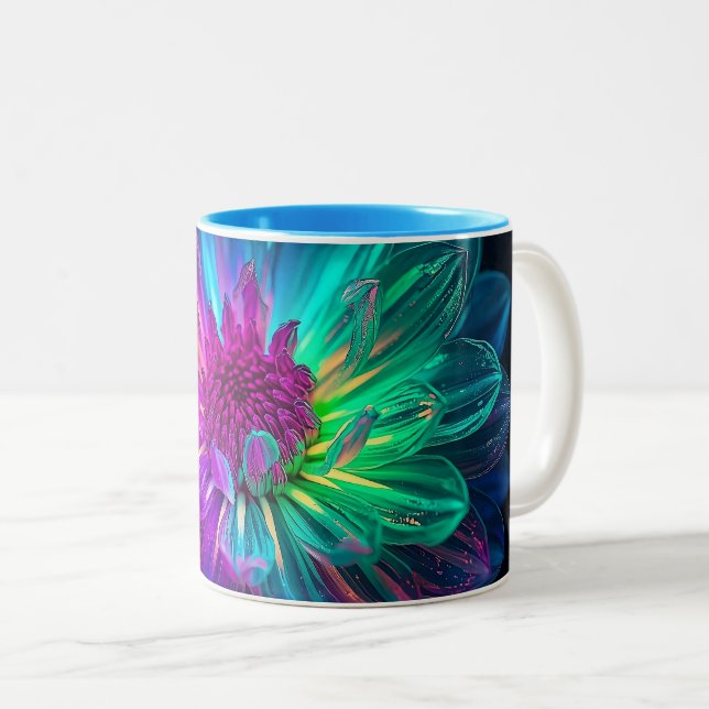 Macro Prism Petals Two-Tone Coffee Mug (Front Right)