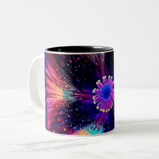 Macro Radiant Riot Two-Tone Coffee Mug (Front Left)