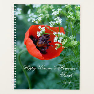 Macro Red Poppy Artistic Personalized Journal Planner