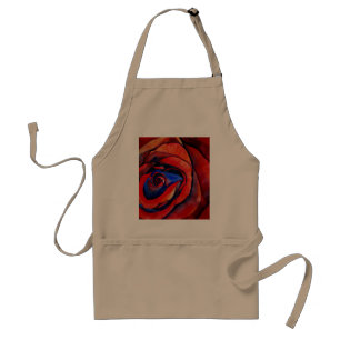 Macro red rose abstract art painting standard apron