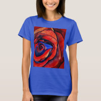 Macro red rose abstract art painting