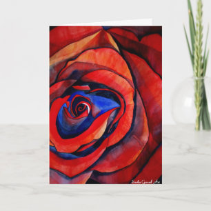 Macro red rose art Valentine's Day card