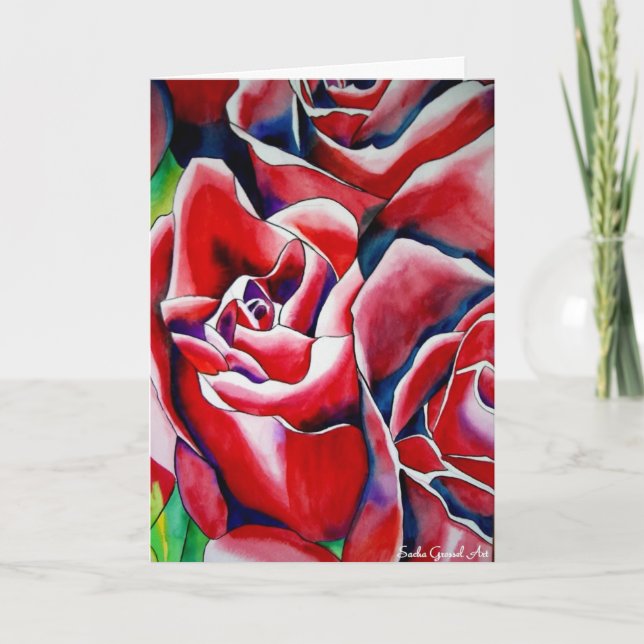 Macro rose rose Carte Saint Valentin (Devant)