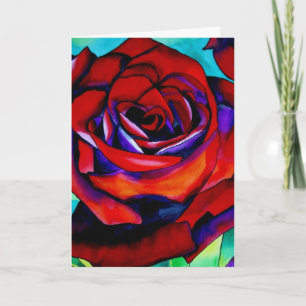 Macro Rose rouge fleur Valentine's Day carte