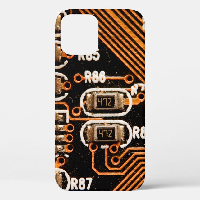 macro shot of circuitboard,cables,capacitors,card, Case-Mate iPhone case (Back)