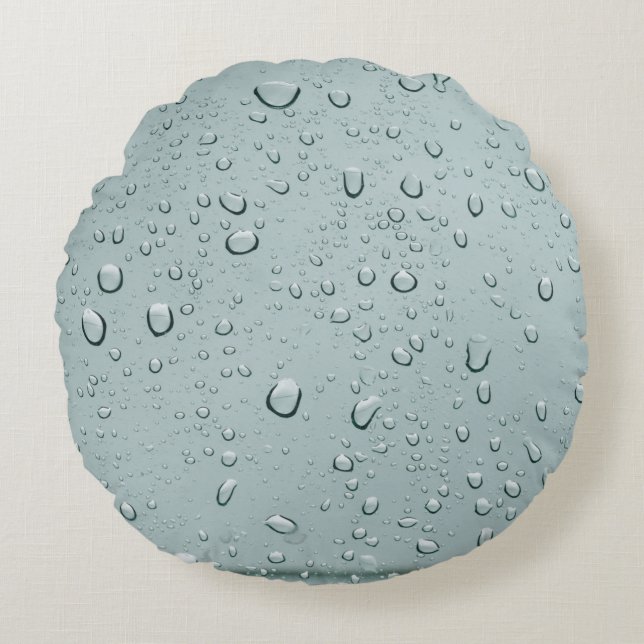 Macro shot of water drops round pillow (Front)