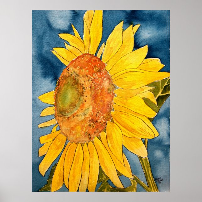 macro tournesol affiche d'art populaire (Devant)